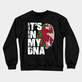 It's In My DNA Fingerprint Wales Flag Sport National Pride Crewneck Sweatshirt